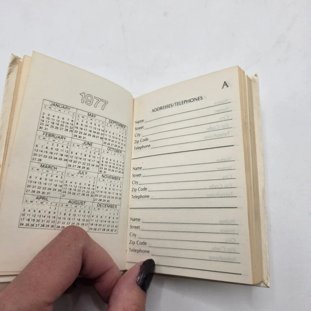 American Greetings Address Book 1976 Girl Rotary Phone Vintage Retro Pocket Size